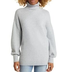bp Sweater Knit Oversized Turtleneck Long Sleeve Pullover Grey Heather NWT M